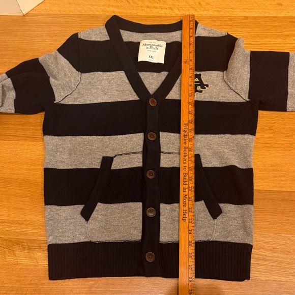 Abercrombie and Fitch Vintage Y2K Style Striped Button Cardigan Size XXL Preppy - Picture 8 of 9